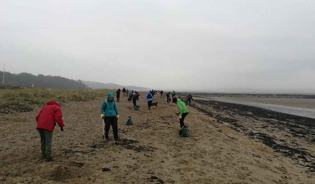 Marine Conservation Society (MCS) spring beach clean and litter survey at Cramond beach
