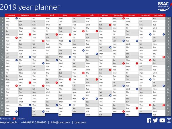Thumbnail photo for BSAC's downloadable 2019 year planner available 