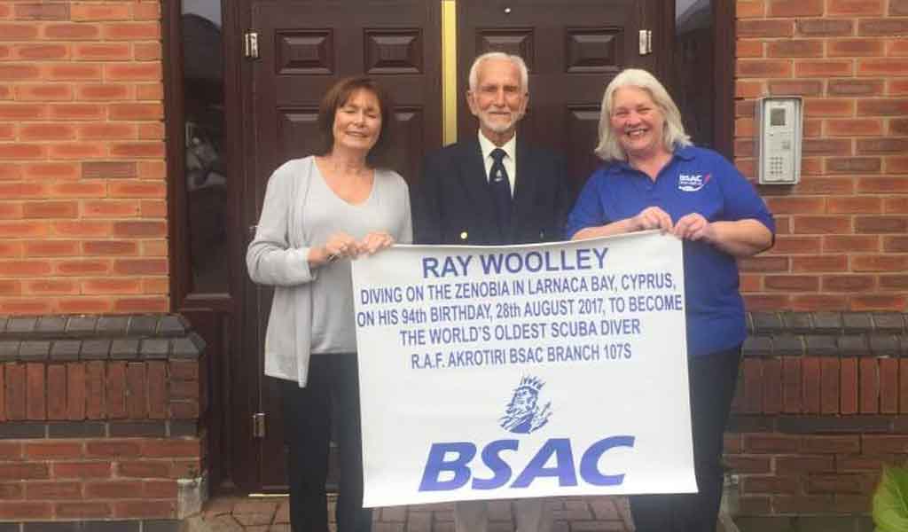 Ray with BSAC CEO Mary Tetley and his daugther Lyn Armitage