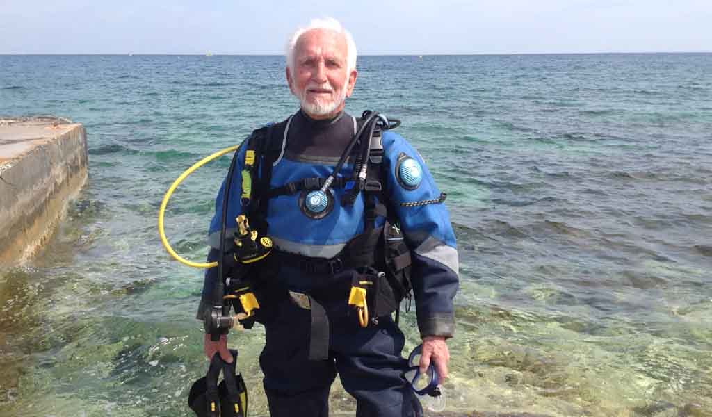 Ray Woolley ready to go diving