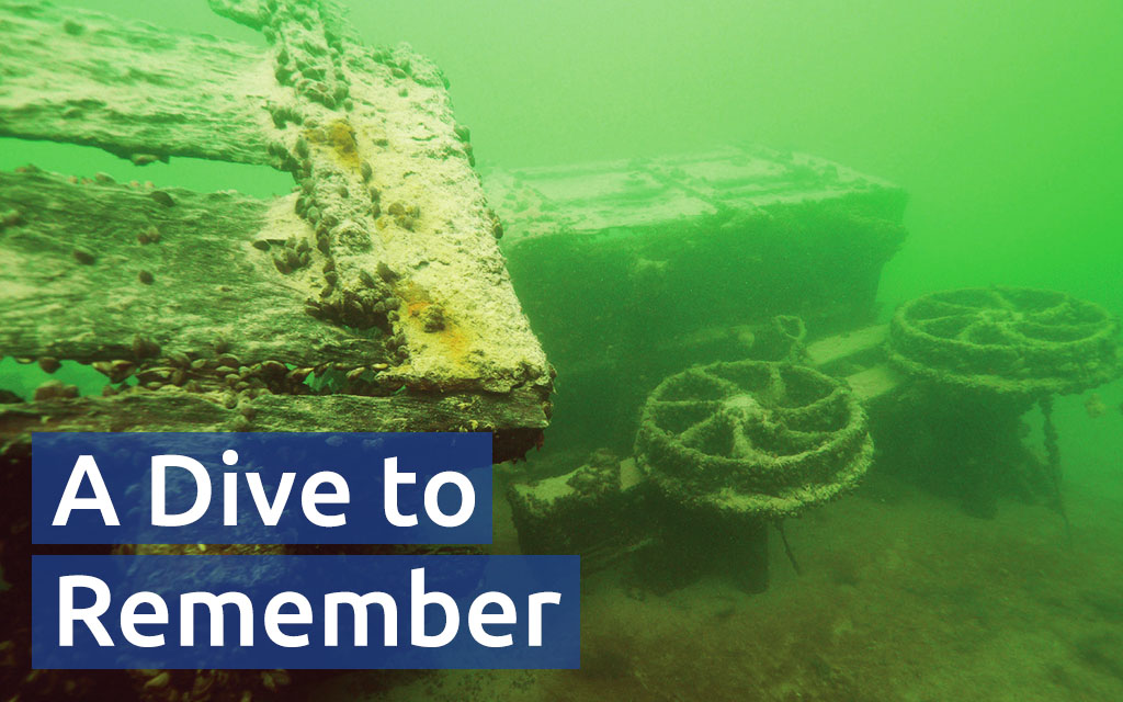 Sunken rail wagon relics in Bedfordshire’s Blue Lagoon