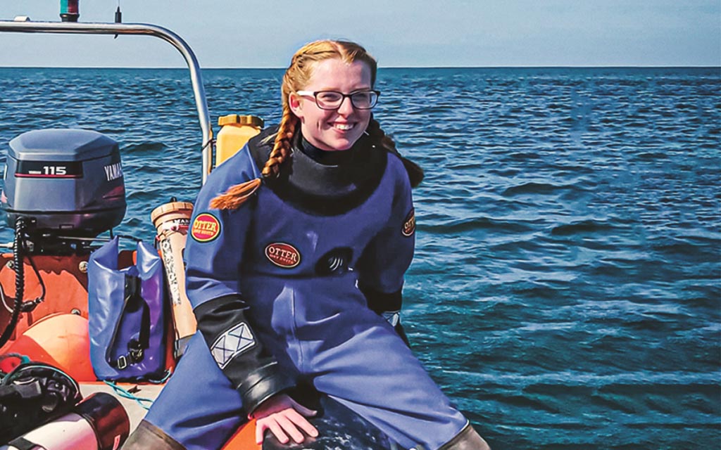 Amelia’s first time on a RIB, Rhosneigr