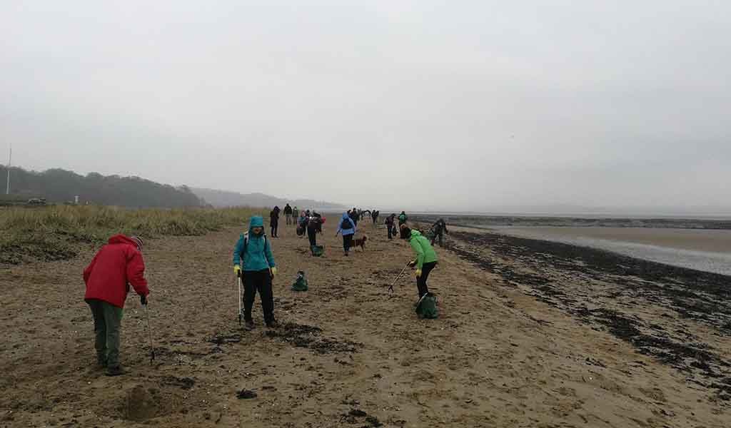 Marine Conservation Society (MCS) spring beach clean and litter survey at Cramond beach