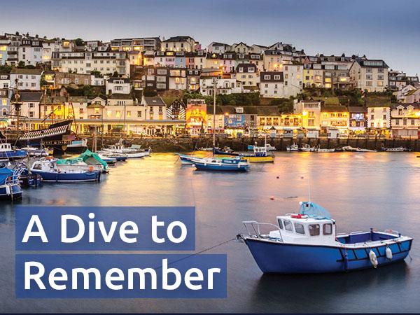 Evening landscape view of the promenade at Brixham