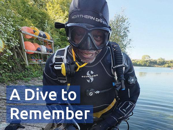 Jeff Lewis prepares to descend at Stoney Cove