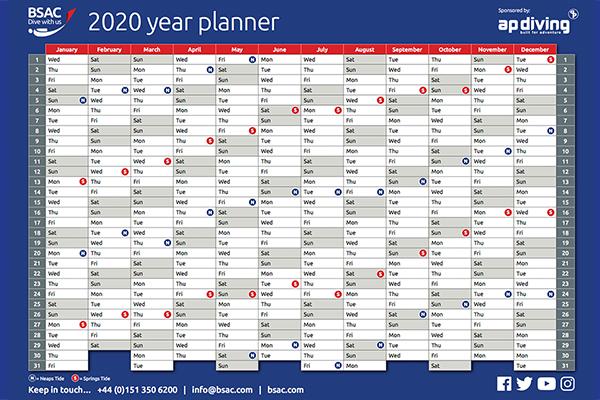 Thumbnail photo for BSAC's 2020 year planner is now available to download