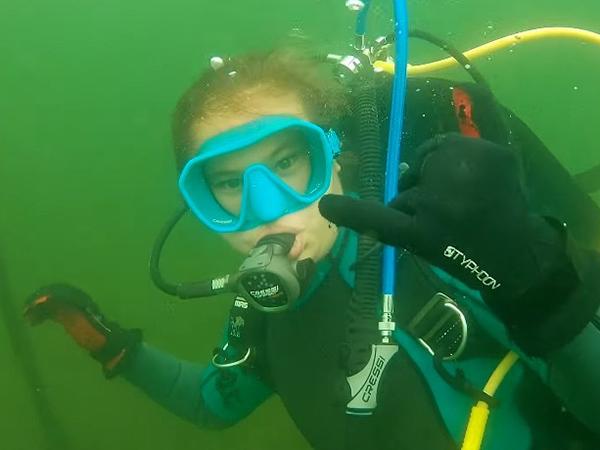 Thumbnail photo for Young scuba diver targets 50 logged dives aged just 13