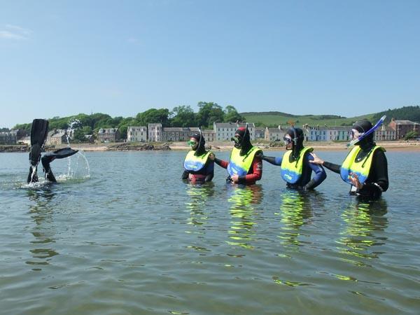 Snorkellers near the shoreline