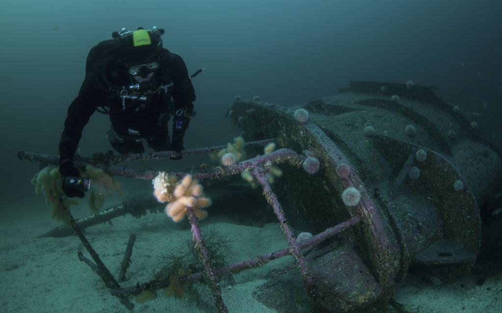 Diver from Ghost Fishing UK at work