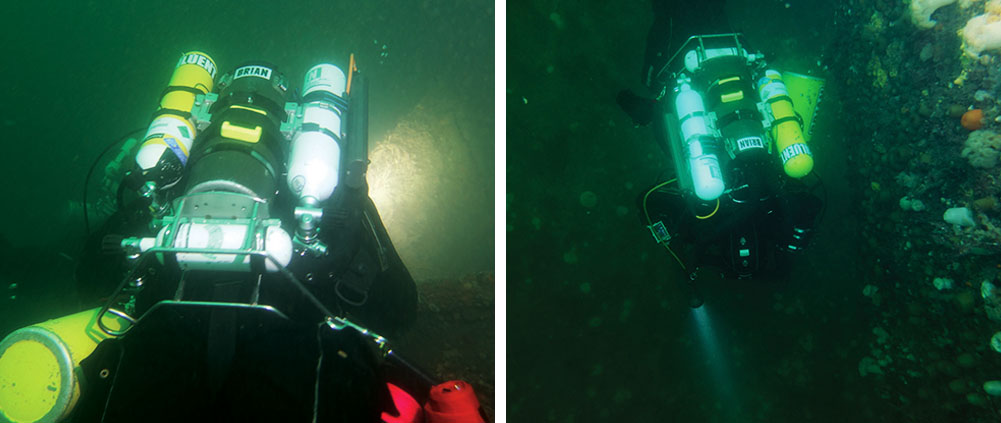Brian Miller navigating the Falls of Lora with twin cylinders and a flashlight