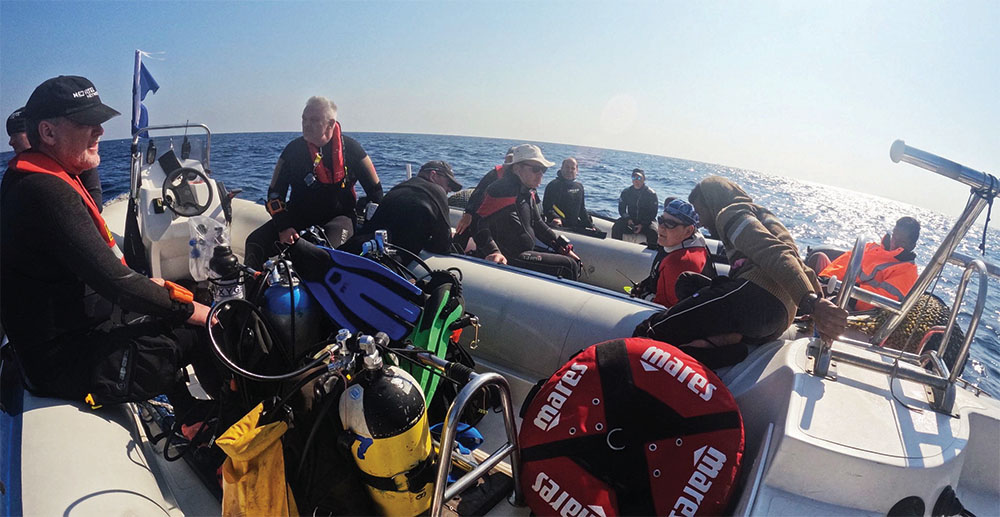 Zodiac diving in progress