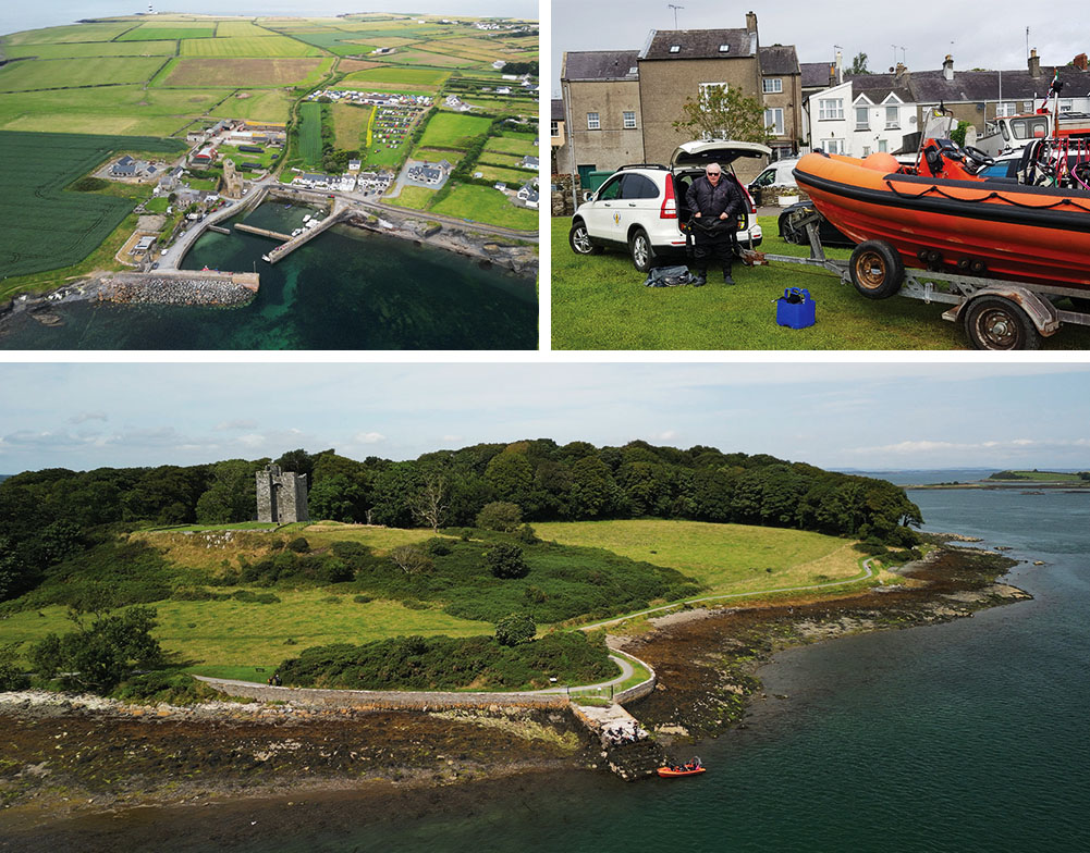Clockwise: Hook Head Dive Rally, Wexford, Ireland 2024 | Ralph McBride, DO, Strangford town with new club car | Members enjoying a picnic by Audley&rsquo;s Castle, Strangford