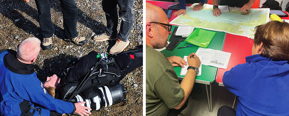 Left: Rescue workshop in action; right: Task planning