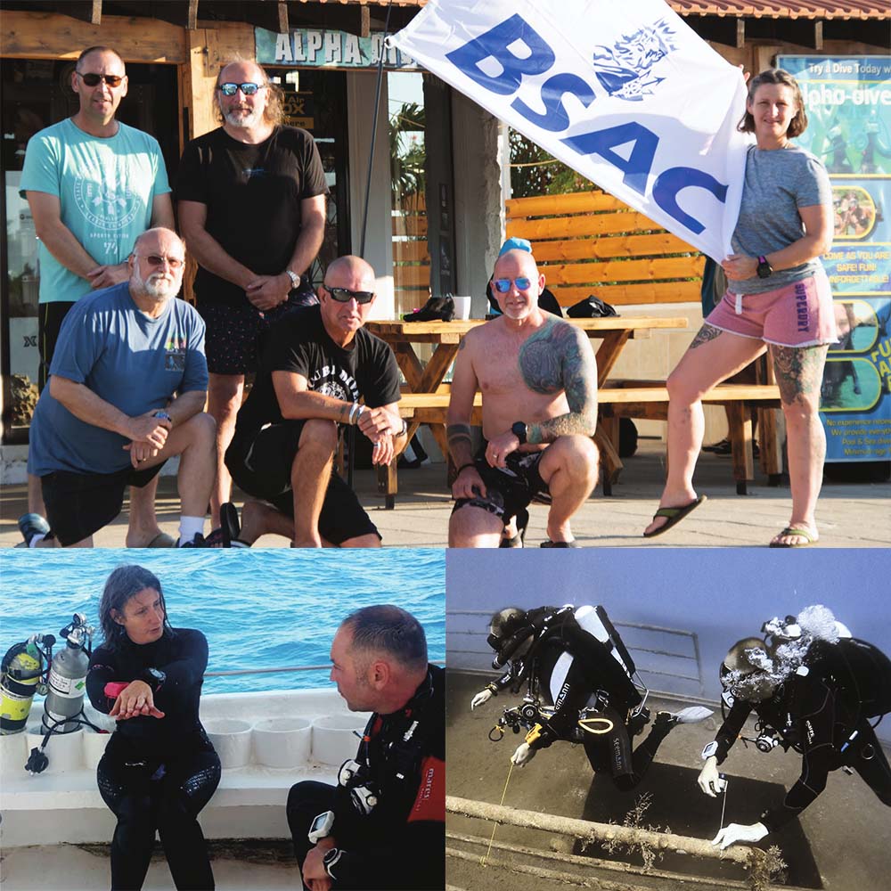 divers performing AWD training at the zenobia wreck in Cyprus