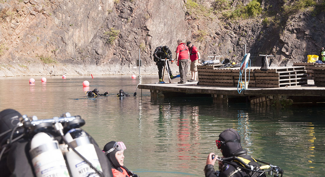 Divers at the National Diving and Activity Centre in Chepstow