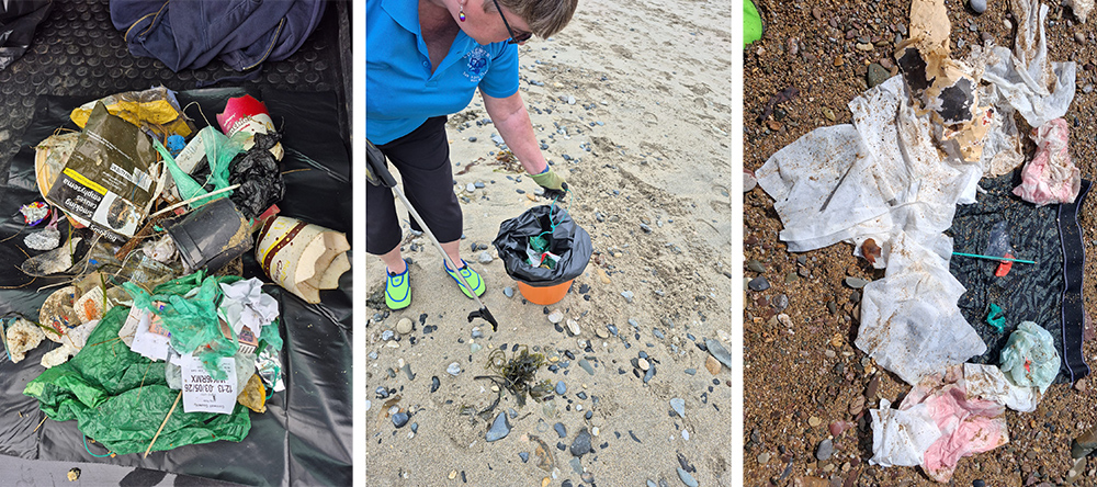 Litter picking on the beach