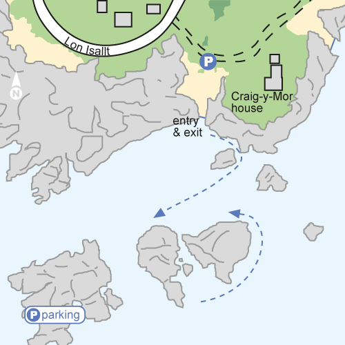 A map of the Craig-y-Mor divesite