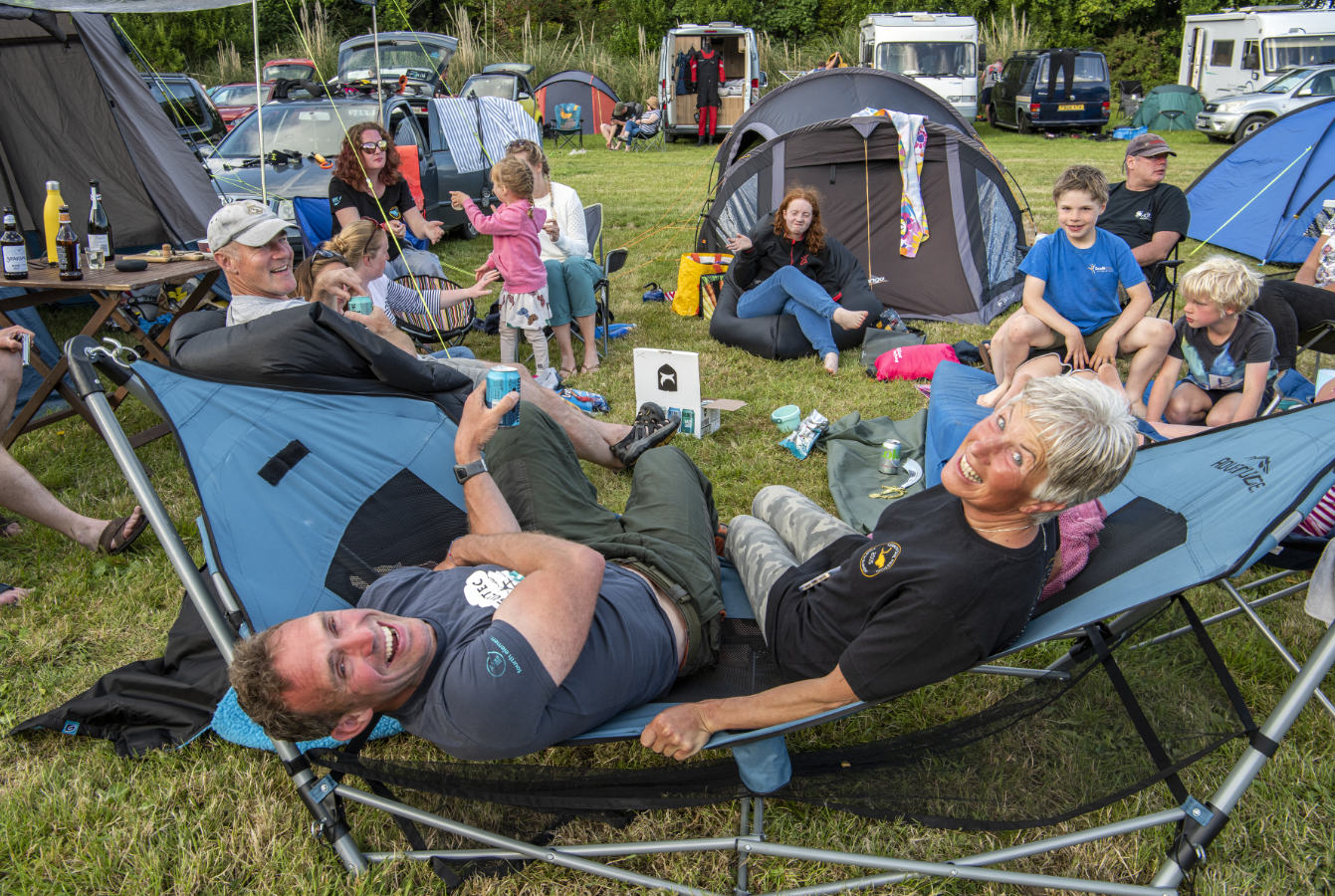 Campers having a good time at the Kernow 20th Anniversary