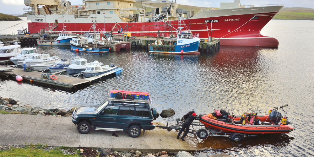 Launching the RIB at Housetter slip