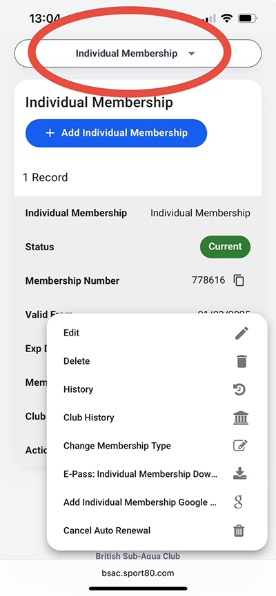 Individual membership