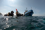 Nick Watson - divers at surface - UK diving - thumbnail