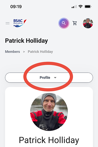 Profile - dropdown