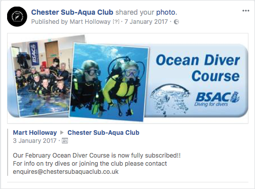 Chester SAC facebook post
