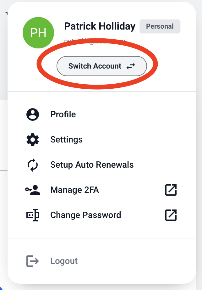 Switch account