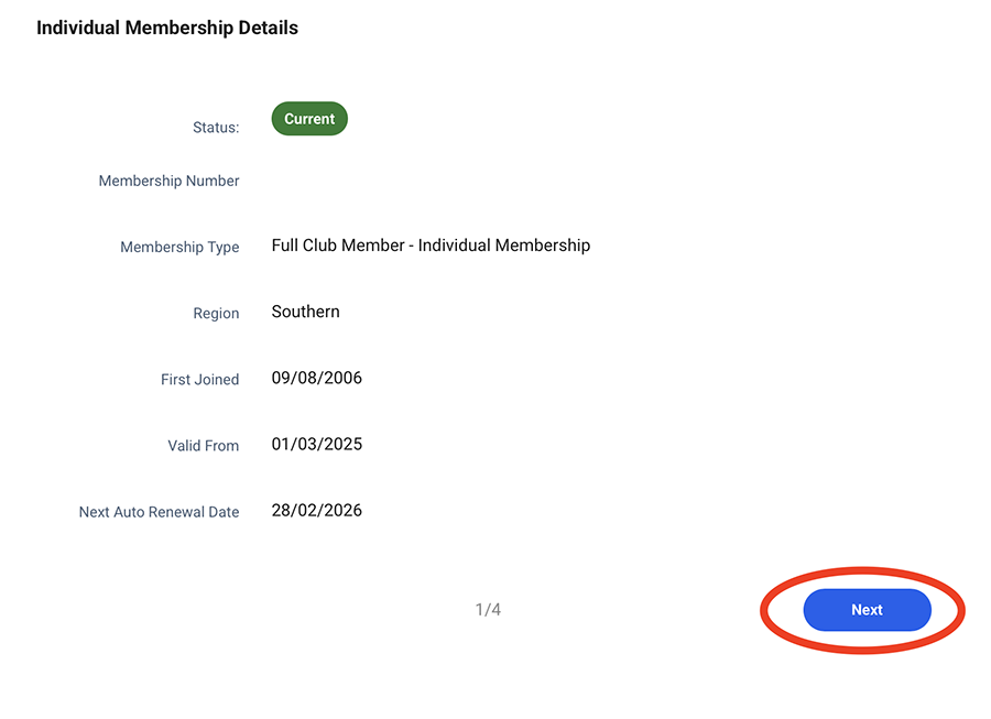 Membership record
