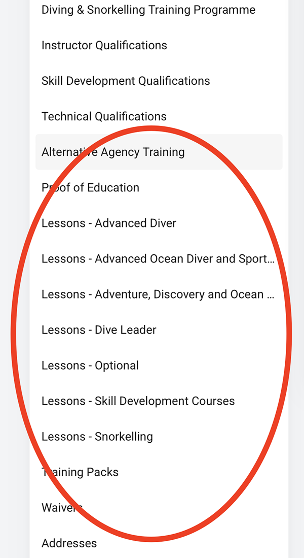 List of lessons
