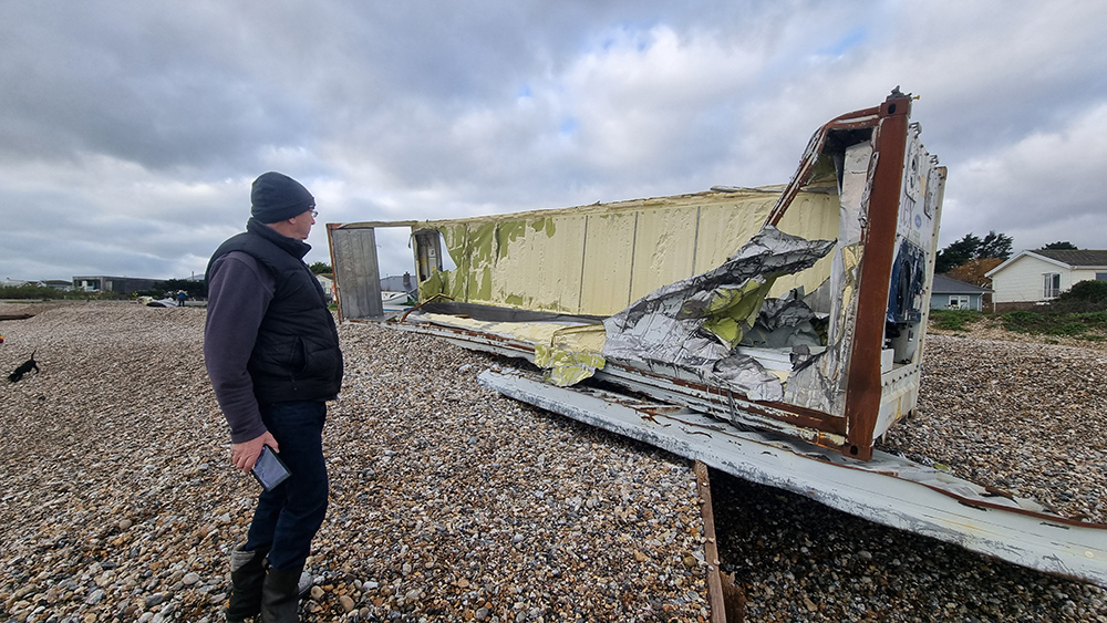 Shipping container on the beach