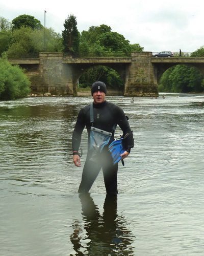 Knee deep in the river Severn