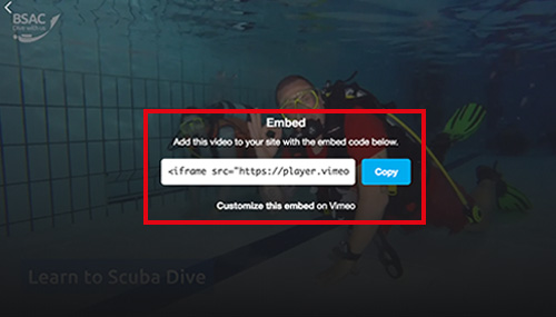 Step 4 - click copy to copy the embed code