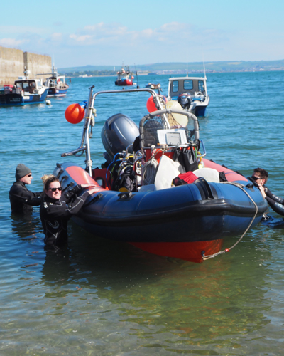 The larger RIB, Cormorant, at Portland