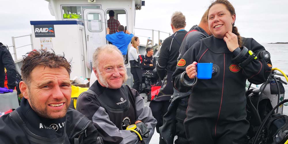 The two clubs managed to fill William Shiel’s big boat with 26 divers