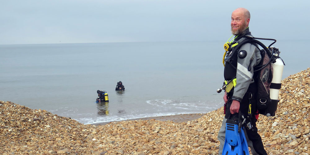 Wight Divers Chair Chris Marsh at Grange Chine